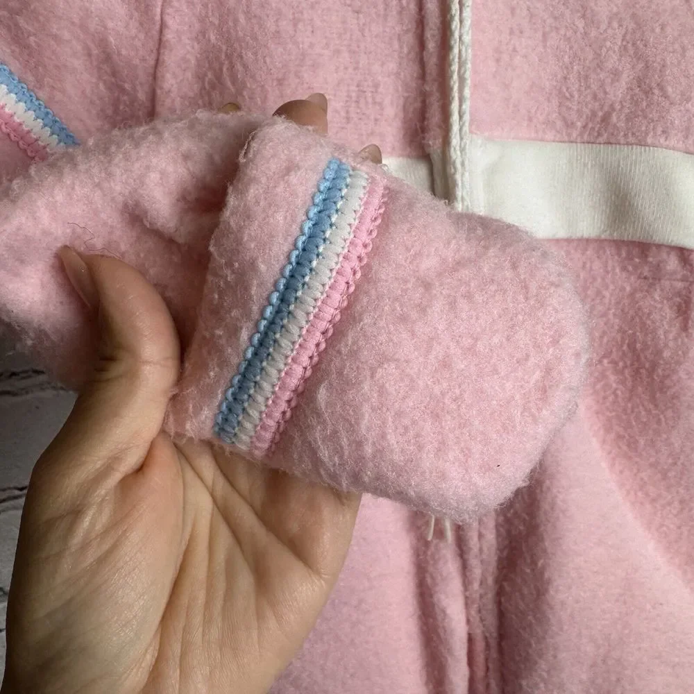 Vintage‎ Carter's Baby Girl Fleece Snowsuit Coverall Pink Small Up To 20 lb